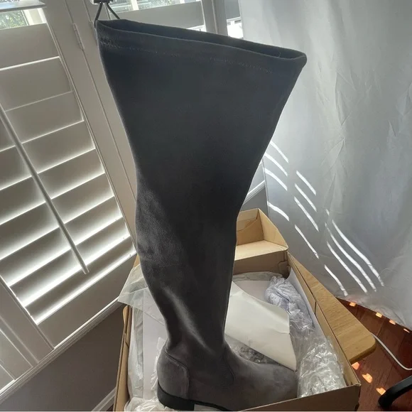 JustFab Gray Over-the-Knee Boots - Picture 6 of 7